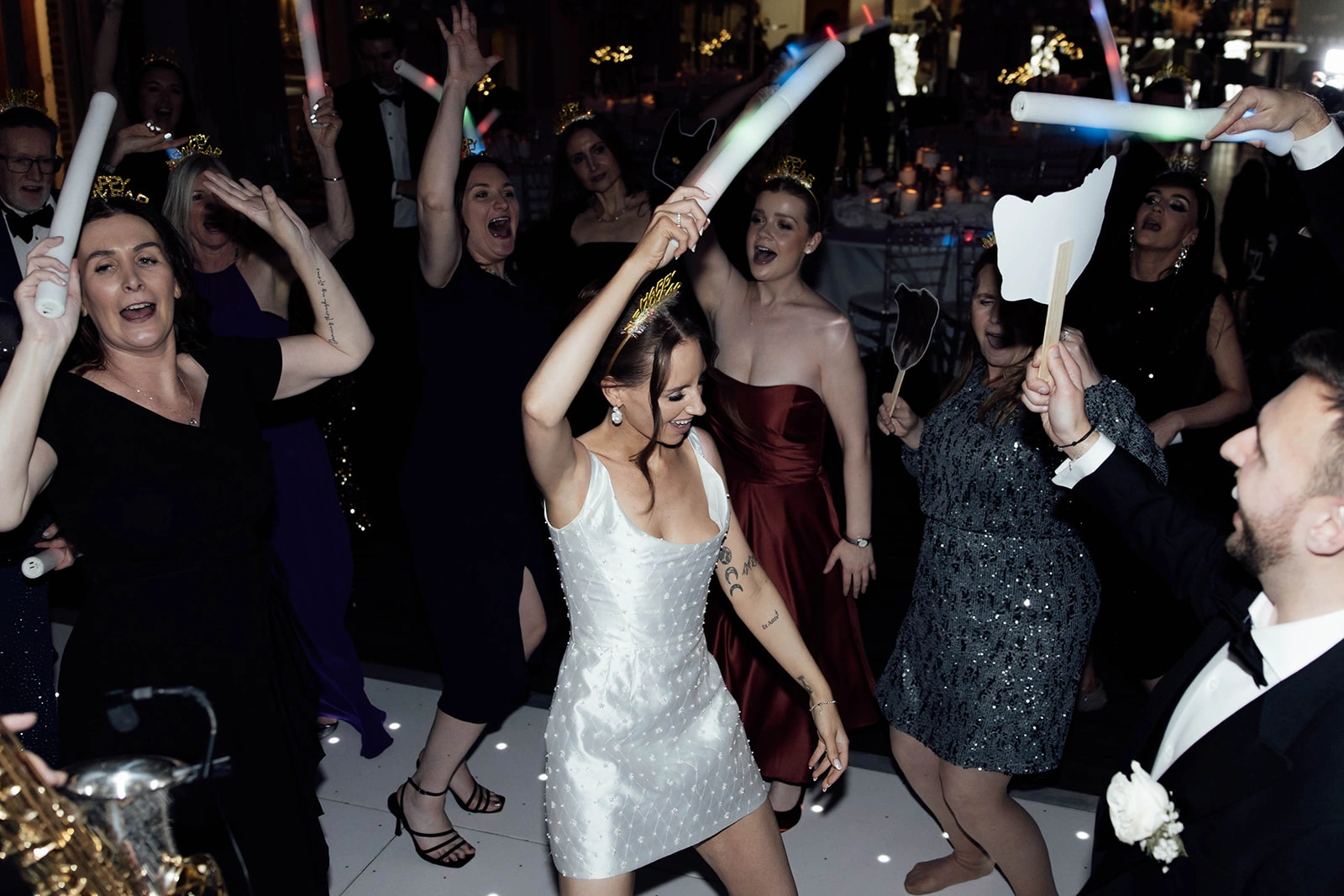 Wedding party dancing